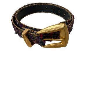 Elite Belt Fresno California Gold Buckle Colorful Classic Preppy Medium